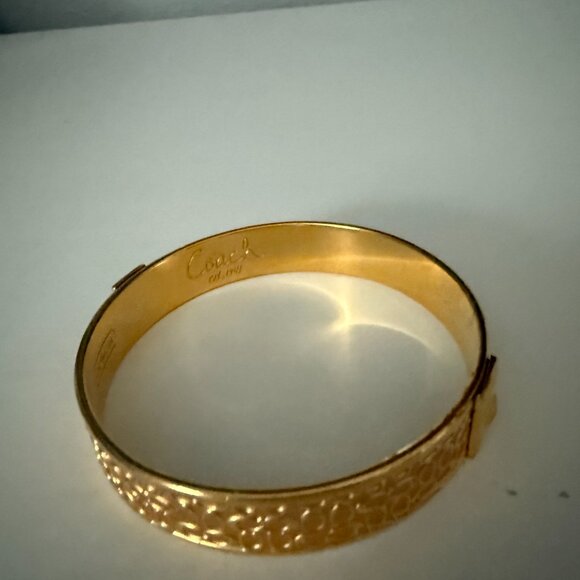 Coach Signature C Gold Bangle Bracelet - Picture 4 of 4